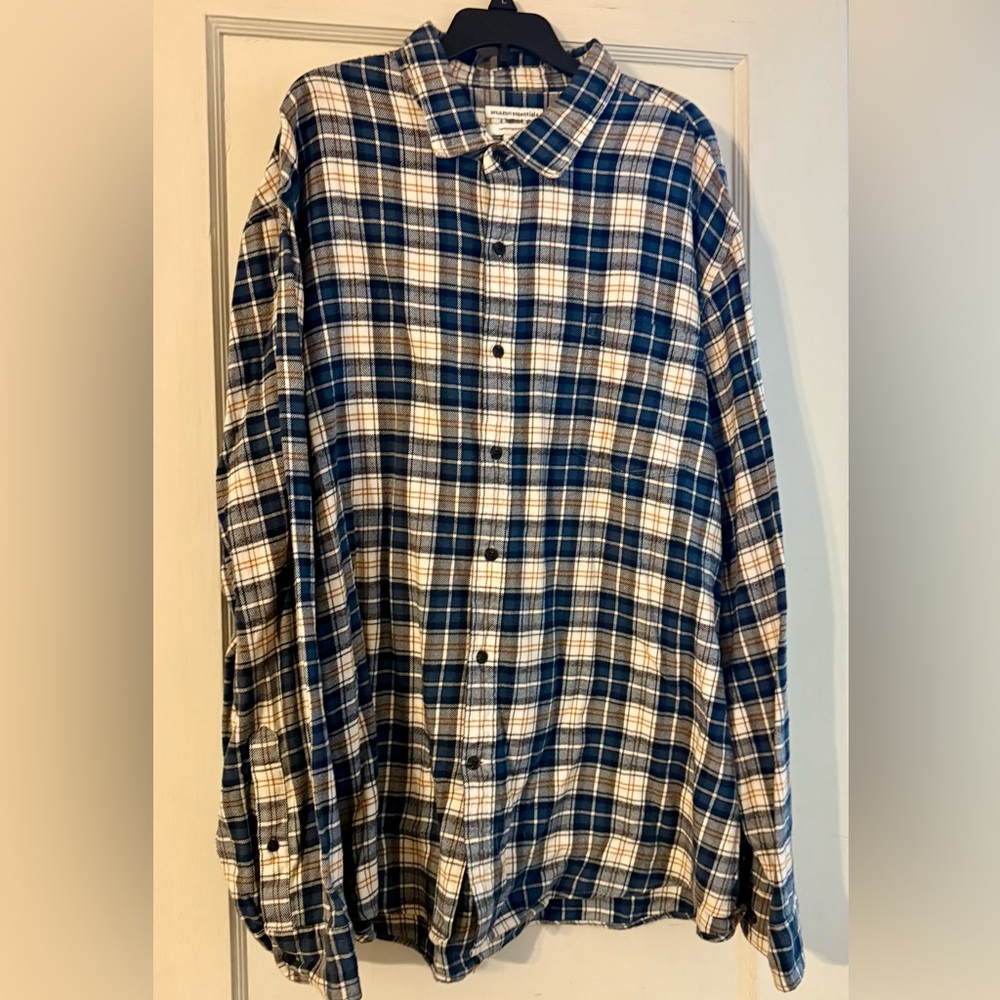 Men's Flannel Long Sleeve Shirt Size XXL